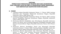 Bupati Bone Bolango Terbitkan Surat Edaran Pembatasan Penggunaan Handphone di Sekolah